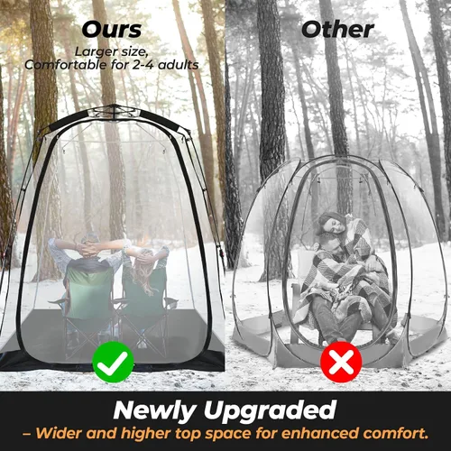 Miniatura 3 de All Weather Proof Pod Pop Up Bubble Tent for 3-8 People, Large Oversize Dome House, Cold Protection Camping Tent, Winter Instant Igloo for Outdoor