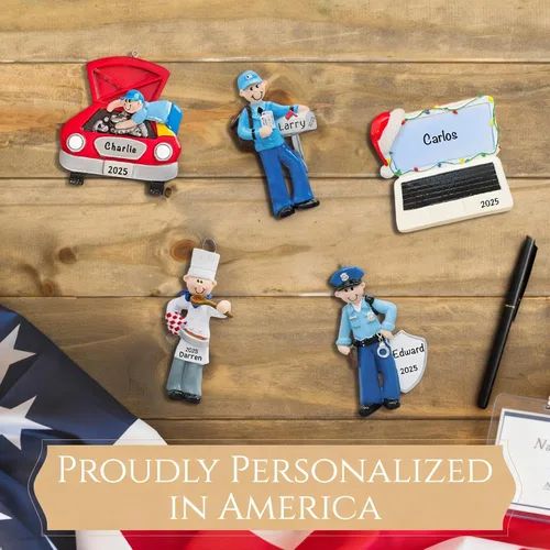 Miniatura 6 de Adorno de mecánico personalizado 2026 Adornos de Navidad personalizados 24 horas, grabado con láser, para árbol, regalo de recuerdo personalizado