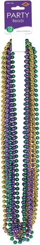 Miniatura 5 de Beistle Collares de cuentas Mardi Gras, 12 piezas para recuerdos de fiesta, 33 pulgadas, oro/verde/morado