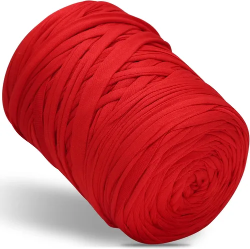 Miniatura 19 de 400g de hilo de tela elástica para tejer con ganchillo para DIY, 119 metros de hilo de espagueti grueso para tejer para proyectos de bolso, cesta