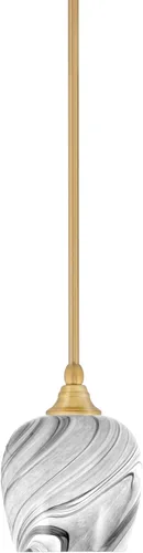 Miniatura 178 de Toltec Lighting Tallo Colgado Mini colgante, acabado de cobre negro, 3.5" cuadrado humo burbuja vidrio
