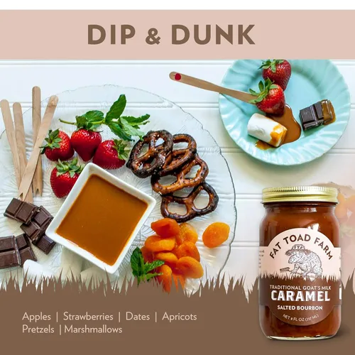 Miniatura 4 de Fat Toad Farm Salsa tradicional de caramelo de leche de cabra/cajeta, bourbon salado, sin gluten, 8 onzas líquidas