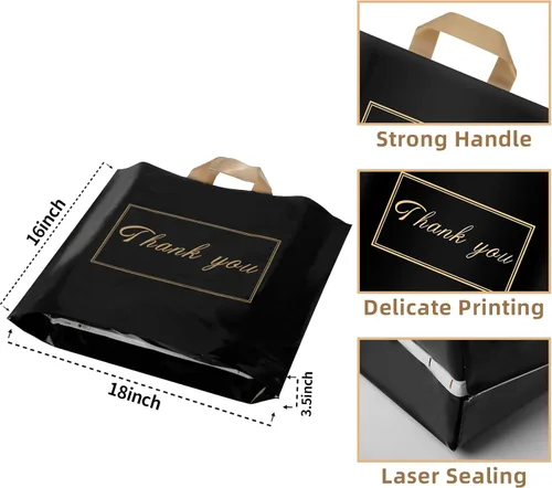 Miniatura 2 de Bolsas de plástico de agradecimiento para pequeñas empresas, bolsas de regalo extra gruesas a granel con asas para clientes recuerdos de fiesta