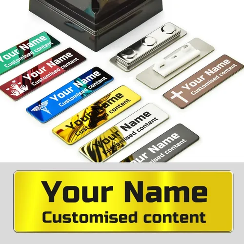 Miniatura 9 de Placa de identificación personalizada grabada con parte trasera adhesiva, placa conmemorativa personalizada de acero inoxidable, placa de nombre