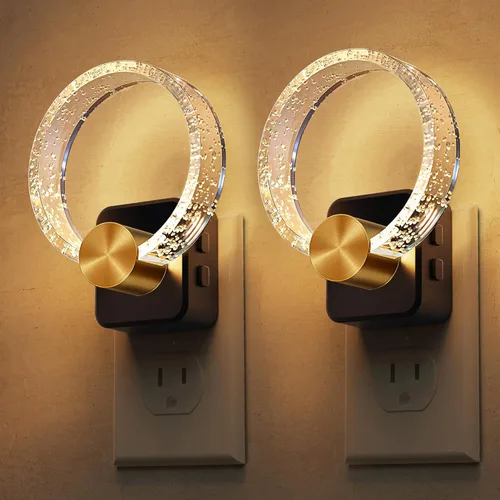 Miniatura 11 de Luces nocturnas que se enchufan a la pared, luz nocturna que cambia de color con enchufe giratorio, sensor de luz del atardecer al amanecer y brillo