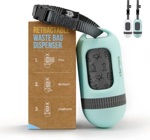 Miniatura 12 de SVD.PET Dispensador de Bolsa de Caca para Perros, Bolsa de Residuos Retráctil Compatible con Cualquier Correa de Perro, Bolsas de Residuos a Prueba