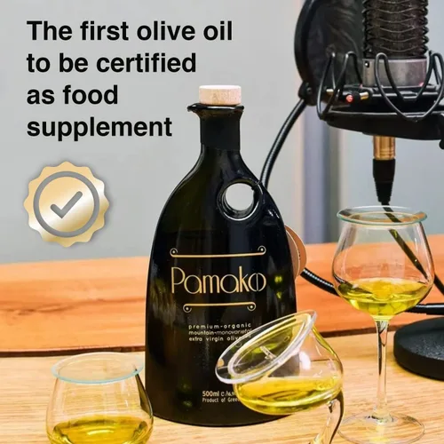 Miniatura 4 de Pamako Aceite de oliva orgánico de montaña monovarietal ultra premium 16.9 fl oz Cosecha 2021 Evoo orgánico prensado en frío de Grecia