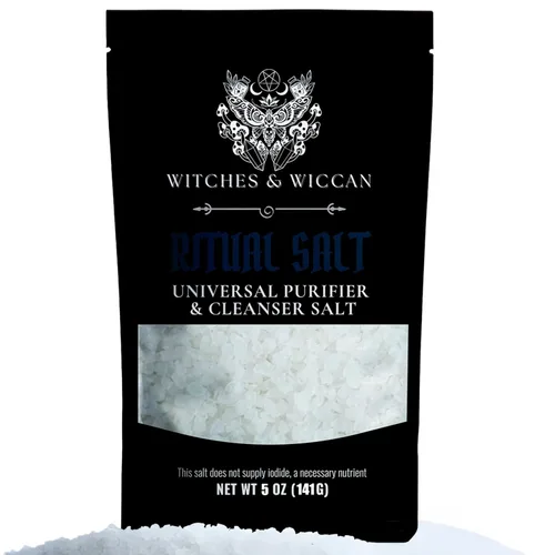 Miniatura 9 de Sal negra para rituales de protección y hechizos wiccanos, cristales de protección de energía negativa hechos a mano para brujería, bolsa de 14