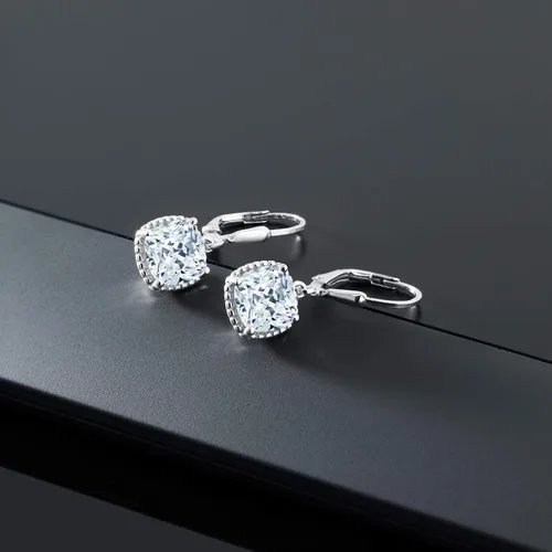 Miniatura 36 de Gem Stone King Aretes colgantes de plata de ley 925 de 0.315 pulgadas para mujer