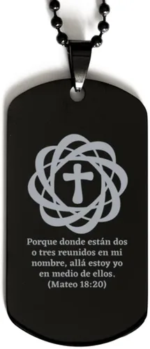 Regalos religiosos catolicos - Porque donde estan dos o tres reunidos en mi nombre, alli estoy yo en medio de ellos (Mateo 18:20) - placa de