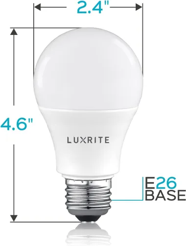 Miniatura 6 de LUXRITE Bombilla LED A19 equivalente a 100 W, 5000 K blanco brillante no regulable, 1600 lúmenes, bombilla LED estándar de 15 W, base media E26