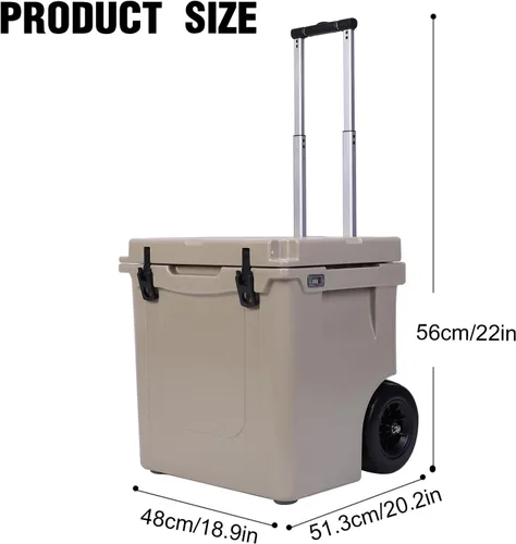 Miniatura 5 de Enfriador duro aislado de 5 L, caja enfriadora portátil para exteriores con cierre hermético a prueba de fugas, enfriador rodante con mango