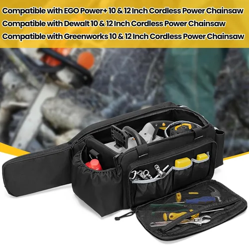 Miniatura 2 de samdew Estuche de transporte para motosierra de 10 y 12 pulgadas compatible con motosierra eléctrica inalámbrica EGO Power+, bolsa de almacenamiento