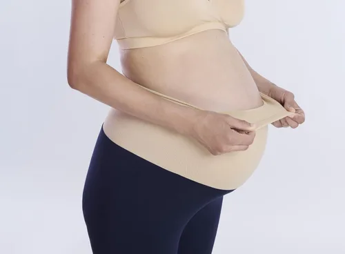 Miniatura 3 de Motherhood Maternity Leggings esenciales elásticos de longitud completa para mujer, ajuste secreto sobre el vientre