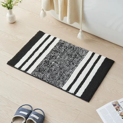 Miniatura 23 de CozeCube Tapetes de baño para baño antideslizantes, alfombras de baño de microfibra absorbente esponjosas lavables, alfombras de baño estéticas