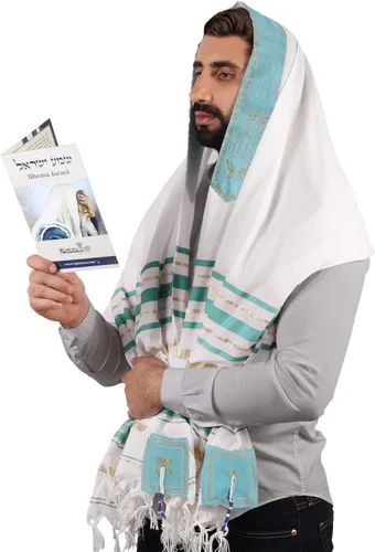 HalleluYAH Mantón de oración Tallit de Israel Nombre del Señor escrito en 4 esquinas XL 72 x 36 pulgadas