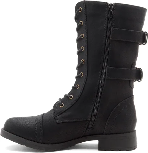 Miniatura 3 de Herstyle Florence2 Botas de combate militares con cordones a media pantorrilla para mujer