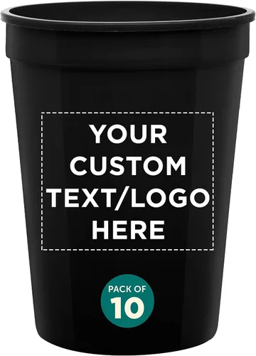 Miniatura 15 de DISCOUNT PROMOS Vasos de plástico personalizados + tamaño de 12 onzas + diseño de fiesta desechable + juego a granel (10, 50 o 100) ideal