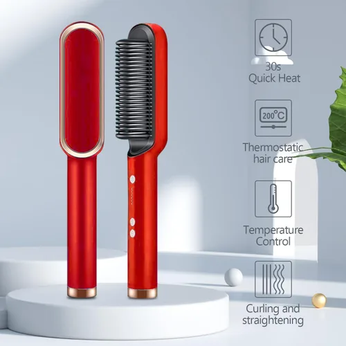 Miniatura 7 de SRIHAIR - Cepillo alisador de cabello con 5 temperaturas, peine de iones negativos, peine alisador eléctrico portátil, cepillo de pelo calentado
