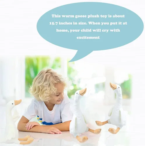 Miniatura 2 de 3 piezas de 15.7 pulgadas de cisne, peluche blanco de ganso, regalo para niños