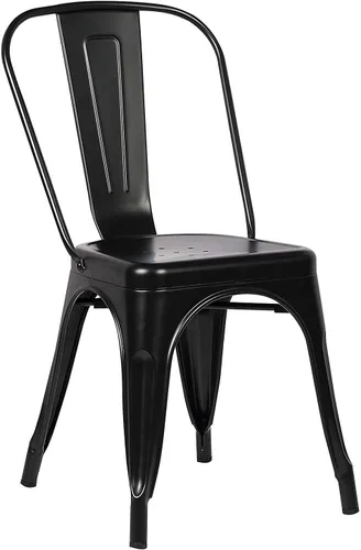 Miniatura 4 de BubbleDragon Juego de 4 sillas de metal al aire libre para interiores y exteriores, sillas de patio, sillas de metal para cocina Navi restaurante