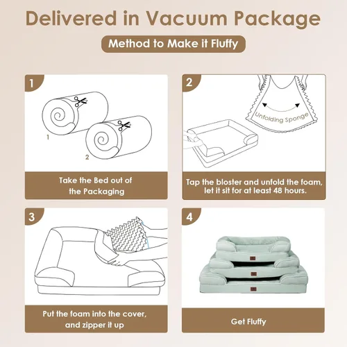 Miniatura 281 de EHEYCIGA – Cama ortopédica impermeable para perros pequeños, de espuma viscoelástica tipo caja de huevos, con bordes elevados y base antideslizante
