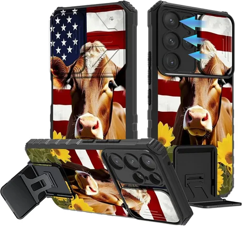 Miniatura 162 de Funda para Samsung Galaxy S22 Ultra 5G, Galaxy S22 Ultra con cubierta de cámara deslizante, funda resistente de doble capa con función atril Black