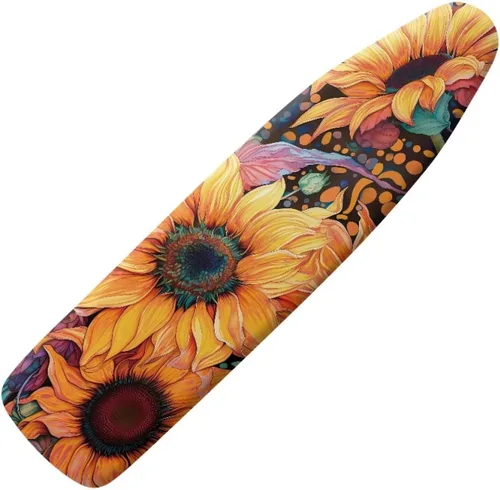 Miniatura 8 de UNICEU Funda de tabla de planchar elástica de 13 x 52 pulgadas con bordes elásticos, cubierta de tabla de hierro resistente a la quema de Halloween