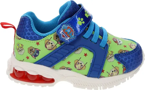 Paw Patrol Tenis de correr para niños pequeños, zapatos deportivos con correa de velcro, azulverde, talla 7 a niño pequeño, talla 12