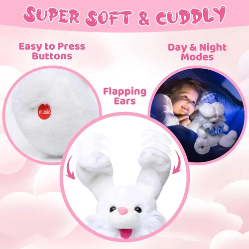 Miniatura 4 de MIAODAM Peek A Boo Bunny Animal de Peluche, Juguetes Musicales para Bebés para Niños, Canción Infantil y Canciones de Cuna Conejo de Pascua que