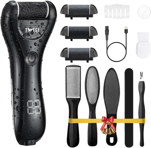 Removedor eléctrico de callos de pies, kit de pedicura electrónico portátil recargable, removedor de callos eléctrico para pies, herramientas de