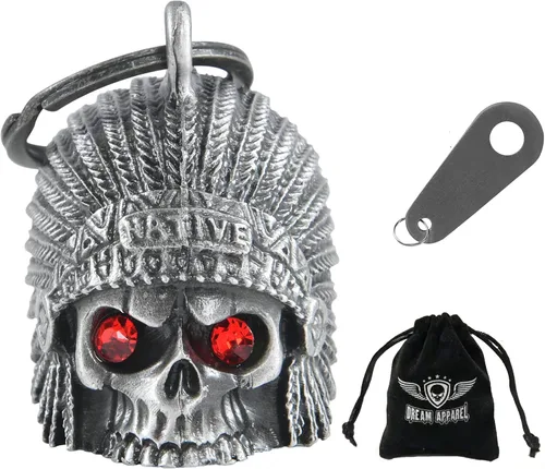 Miniatura 21 de Dream Apparel Campanas de motocicleta para motociclistas, accesorios de campanas pesadas y llavero para la suerte Viaja para vivir