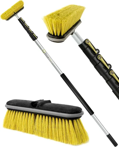Miniatura 9 de DOCA - Cepillo de limpieza para poste de extensión de mango largo, escoba al aire libre y cepillo para fregar para suelo de casa, cubierta, patio