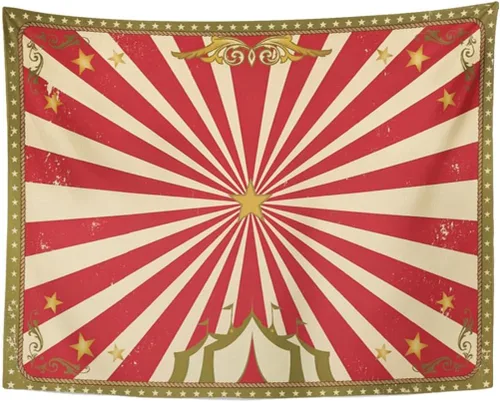 Emvency Tapiz de carnaval circo vintage para tu tamaño, marquesina, cabaret, decoración del hogar, para colgar en la pared para sala de estar,