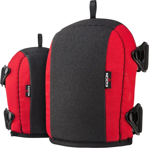 NoCry Rodilleras de trabajo antideslizantes para hombres y mujeres con acolchado grueso de espuma suave, correas fuertes y ajustables y clips de Rojo