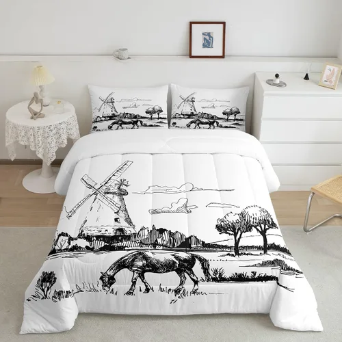Miniatura 11 de Erosebridal Western Cowgirl Twin Bedding Set Western Cowboy Comforter Set for Kids Girls Horseshoe Boots Southwestern Comforter Wild West Cactus