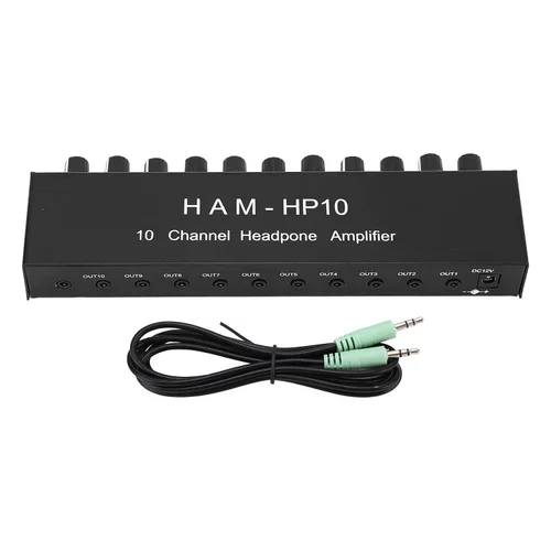 Miniatura 7 de Fydun Amplificador de auriculares de 10 canales 1 en 10 canales de salida portátil estéreo Distribuidor Amplificador de auriculares Mini Jack TRS