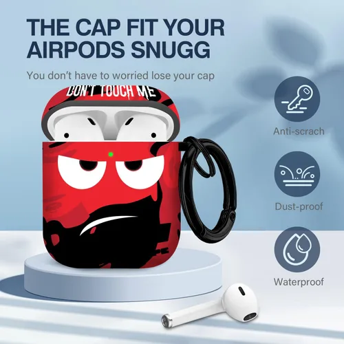 Miniatura 5 de Funda para Airpods, Don't Touch Me for Airpods Cover con llavero suave y linda funda a prueba de golpes para mujeres y hombres, compatible con funda