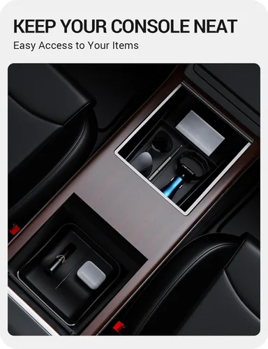 Miniatura 4 de BASENOR Bandeja Organizadora de Consola Central Inferior Tesla Model S Model X 2022-2026, Compartimento de Inserción Debajo del Portavasos