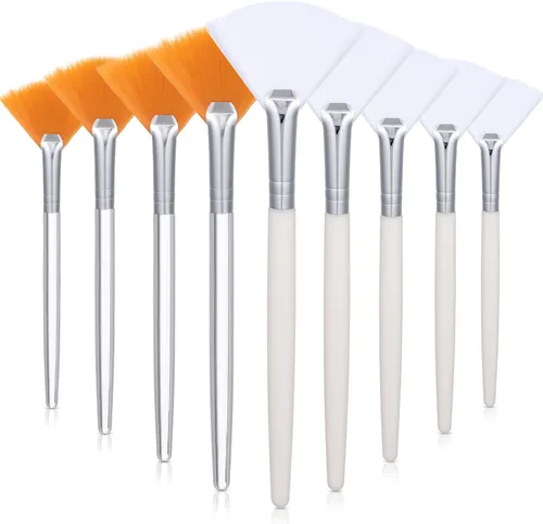 Miniatura 18 de 9 Piezas de Pinceles para Mascarilla Facial en Abanico, Pinceles Aplicadores Faciales Suaves, Herramientas para Peeling Glicólico y Maquillaje