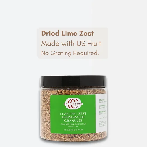 Miniatura 6 de Civilized Coffee Gránulos de ralladura de lima, 6 oz Cáscara de lima real, hornear y cocinar, sabor cítrico brillante, no requiere preparación