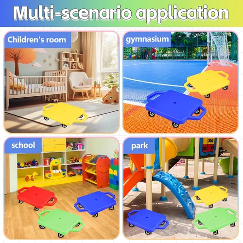 Miniatura 7 de 4 piezas de patinete deportivo con asas para niños, ruedas de plástico que no dañan el suelo, patineta, patineta, patineta, niño, niña, gimnasio