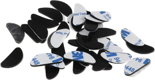 iiniim 20 pares de almohadillas de silicona hipoalergénicas para la nariz, adhesivas, antideslizantes, para gafas, lentes de sol, color negro, talla