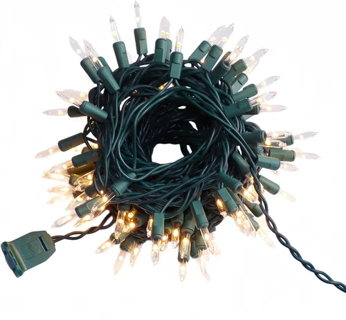 Miniatura 7 de Guirnalda de 100 Luces LED Blanco Cálido de Cable Verde para Navidad, con Certificación UL y Cadena de Iluminación Decorativa Comercial de 35 Pies