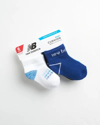 Miniatura 2 de New Balance Calcetines para bebé, paquete de 6 calcetines acolchados de corte de un cuarto (bebébebé)
