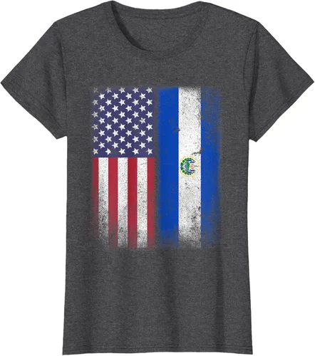 Miniatura 3 de Salvadoran American Flag El Salvador Salvadorean Salvadorian T-Shirt for Women Kids Men