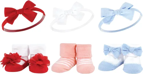 Miniatura 28 de Hudson Baby Conjunto de regalo de diadema y calcetines para niña Flor azul marino rosa