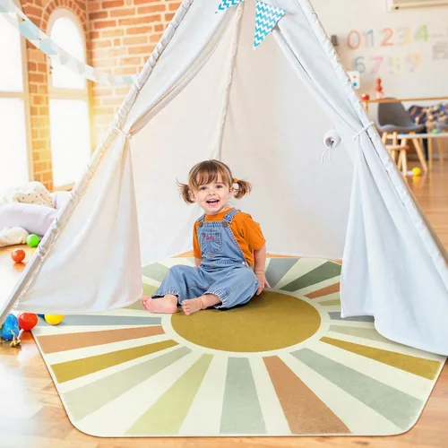 Miniatura 15 de STARUIA - Alfombra Boho Lavable de 3'x5', Alfombra de Área para Niños para Sala de Juegos, Alfombras Coloridas para Niños para Dormitorio, Alfombra