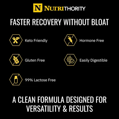 Miniatura 6 de Nutrithority - Polvo de proteína de suero aislado Isothority con proteína ultraabsorbible y BCAA para construir músculo y acelerar la recuperación