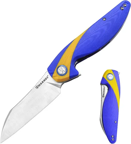 Harnds Parrot - Cuchillo de bolsillo plegable con clip y bloqueo de hoja, cuchillo plegable EDC de 8.4 pulgadas con mango G10 a prueba de sudor y